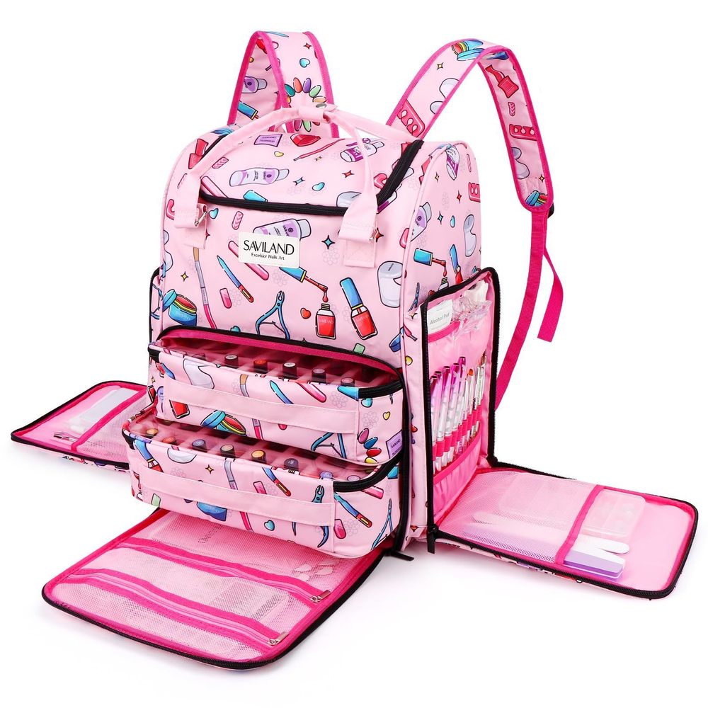 Nail Polish Organizer Bag: 33l Large Nail Organizers And Storage Bag Holds 80🖤